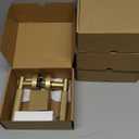 Asidrama 8 Pack Privacy Gold Door Handles, Door Lever with Door Knobs Indoor for Bedroom or Bathroom, Heavy Duty Brushed Gold Door Handles Interior with Locks for Left Right Sided Doors