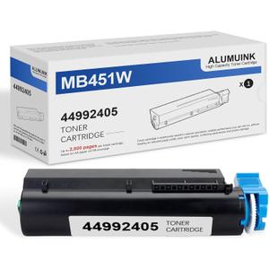 MB451W Black Toner Cartridge (1 Pack) Compatible 44992405 Toner Cartridge Replacement for OKI 44992405 MB441 MB451 MB451W Printer