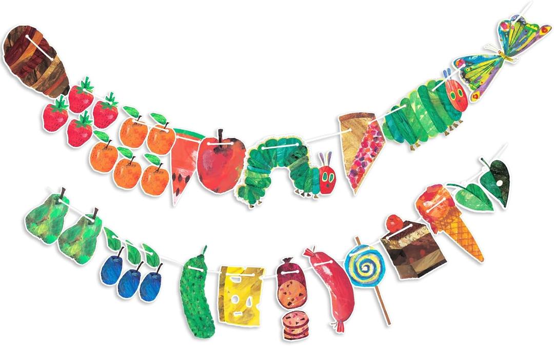 Very Hungry Caterpillar Banner Back to School Decorations Fiesta Birthday Party Decorations Wall Decor for Family Kindergarten Classroom
