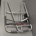 Drive Medical Two-Button Folding Walker With Wheels - Lightweight Rolling Mobility Support - Adjustable Height - Dual Push-Button Operation - 5 Inch Front Wheels - Durable Aluminum - Silver