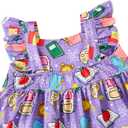 Vieille Toddler Girls Summer Dress Ruffle Sleeveless Casual Beach Sundress Tiered Swing Princess Dress for 2-8 Years (Purple)