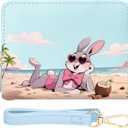 YINHEXI Small Bunny Wallets for Women with Credit Card Holder RFID Blocking Womens Wristlet Bifold Wallet with ID Window(Blue Rabbit)
