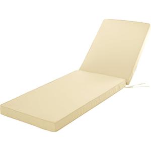 Chaise Lounge Cushion for Outdoor Furniture, Waterproof Fade and Tear Resistant Lounge Deck Chair Cushions for Patio Lawn Pool Resort Hotel, 80x26x3 Inch, Beige