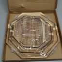 3 Pieces Christmas Acacia Wood Serving Tray Wooden Octagon Bread Fruit Platter Large Decorative Plates Charcuterie Cheese Platter Board Vegetable Food Dish for Salad Pizza Cupcakes(12", 10", 8")