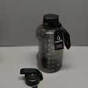 AQUAFIT 64 oz Water Bottle with Time Marker - Straw & Chug Lid - BPA Free Half Gallon Gym Water Bottle with Handle - Big Gallon Jug (Gray, 64 Ounces)