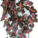 Dsoar 30cm/12in Aquarium Decorations Plants Artificial Fake Plastic Water Grass Plants for Fish Tank Aquarium Decor Artificial Hanging Plants (Red Leaves)