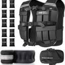 Weighted Vest for Men Women 22lb/26lb/34lb/44lb/46lb Adjustable Weights with Ironsand for Walking Strength Training Running Workout (26LB Set)