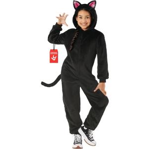 Morph Plush Black Cat Costume For Girls Halloween Costumes, Cat Costume For Kids Halloween Costumes Cats (10-12 Years)
