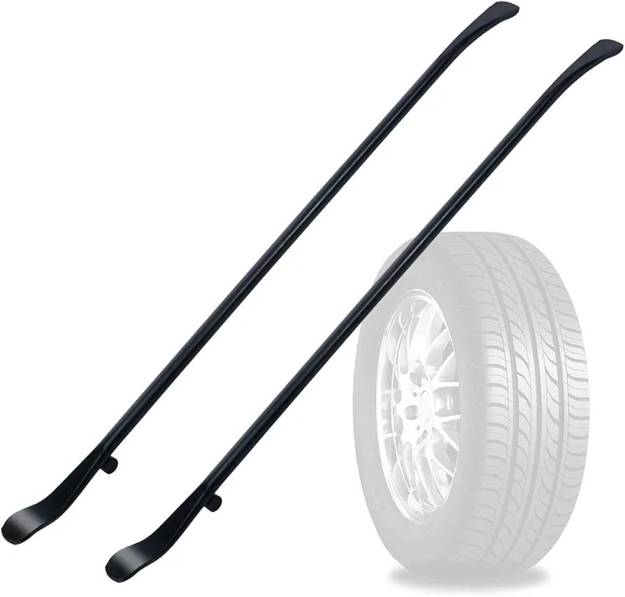 2pcs Tire Mount and Demount Iron Tire Changing Removal Tool Upgraded 34645 Tire Iron for Tire Bar Tubeless Tires Auto/Truck Maintenance Replace Manual Tire Changer，40 in x 4/5 in Black