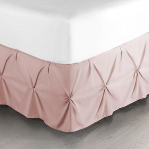 Nestl Blush Pink Bed Skirt Queen Size, Pinch Pleat Queen Bed Skirt, 14" Inch Drop Queen Bedskirt, Hotel Quality Blush Pink Bed Skirts, Microfiber Bedskirt for Queen Bed, Blush Pink Queen Bed Skirt