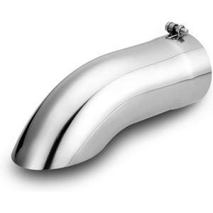 LCGP Turn Down Exhaust Tip 5" Inlet,5" Inside Diameter Inlet, 15 Length Stainless Steel Bolt-On Exhaust Pipe Black Powder Coated Stainless Steel