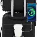 Wrangler Smart Luggage Set with Cup Holder, USB Port and Phone Holder, Black, 2 Piece Set