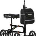 Economy Knee Scooter Steerable Knee Walker for Foot Injuries Compact Crutch Alternative with Dual Braking System (Black)
