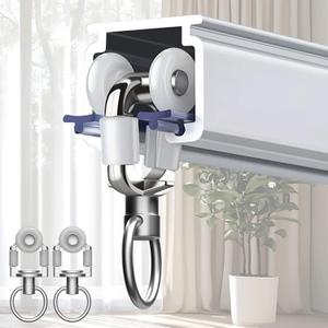 Ceiling Curtain Tracks, Curtain Track Wall Mount, Ceiling Mounted Curtains Track Rods Heavy-Duty Curtains Rails Ceiling Rod Tracks for Curtains with Rollers Hooks - White, 3.3ft (1m)