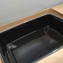 IRIS USA Cat Litter Box XX-Large Open Top with High Sided Walls Tall Scatter Shield Scoop Included Easy Clean Plastic Pan for Big Cats Kittens Multi-Cat Households 30"L x 20"W x 14"H Black