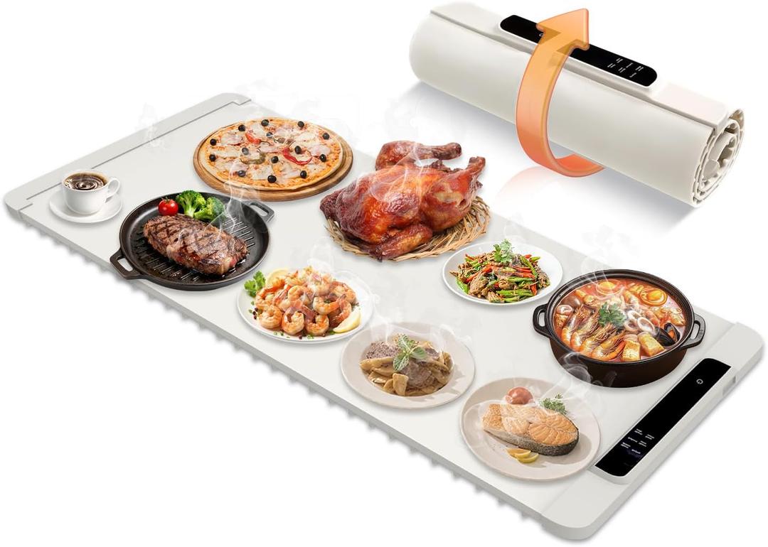 Warming Mat for Food Extra Large, 36"x 16" Food Warming Mat for Countertop, Warming Trays for Buffets Party, Food Warmers for Parties Buffet with 11 Level Adjustable Temperature and 10 Hours Timer