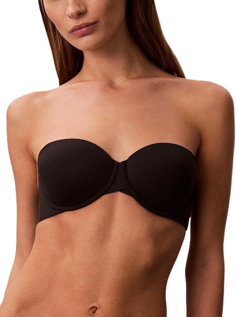 Calvin Klein Women's Perfectly Fit Lightly Lined Strapless Bra 30D, Black