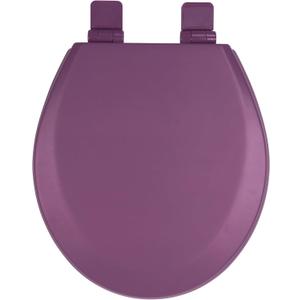 Toilet Seat, Slow Close, Soft Touch, Ultra-Smooth Matte Finish (No Orange-Peel Texture), Premium Moulded Wood, Quick Release, PIKLiDS (Purple, Round)