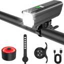 Bike Lights for Night Riding, 2000LM Bike Headlight and Taillight Set with Brake Sensing, 4500mAh USB Rechargeable Waterproof Bicycle Light Set Features Daytime Running Light Mode,Perfect for Adult