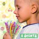 Leinuosen 48 Pcs Scented Pencils for Kids Cute Motivational Colorful Fun Wood HB Pencils Bulk with Erasers Fruit Elements for School Office Classroom Student