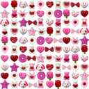 Anditoy 100 PCS Valentines Day Mochi Squishy Toys Squishies for Kids School Class Classroom Valentines Day Cards Gifts Prizes Party Favors