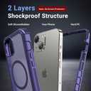 jaroco Magnetic for iPhone 13 Case, [Compatible with MagSafe][Military Grade Drop Protection][Heavy Duty Protection][Non-Slip][Shockproof] 2-Layer Durable Bumper Phone Case 6.1''-Dark Purple