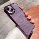 Fycyko Compatible for iPhone 11 Case Glitter,Luxury Cute Clear Flexible Plating Cover Camera Protection Shockproof Phone Case for Women Girl Design for iPhone 11 6.1'' Dark Purple