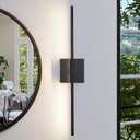 Black Bathroom Light Fixtures - 24 Inch Black Vanity Lights for Bathroom Led Vanity Lighting Bar Over Mirror Dimmable Wall Sconce with 3500K Warm White