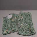 COFNEW Womens Summer Pajama Sets 2 Piece Short Sleeve Top and Capri Pants Plus Size Ladies Lounge Pjs Sets with Pockets M, Green Flower