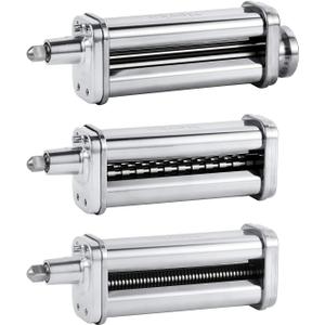 Pasta Maker Attachments Set for all KitchenAid Stand Mixer, including Pasta Sheet Roller, Spaghetti Cutter, Fettuccine Cutter by Nevku