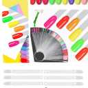 2 x Transparent Nail Display Sticks, Nail Sample Sticks, Fan Shape Nail Art Tips Clear Fan-shaped Display for Nail Art Polish Practice(100Pcs)