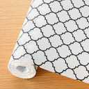 Cooyes Shelf and Drawer Liners for Kitchen Cabinets, Non Adhesive Cabinet Liner, EVA Waterproof Durable Non-Slip Drawer Mats for Shelves, Fridge, Storage, Kitchen Cupboards  Modern Pattern (11.8"W x 118"L, White Black)