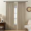 Pinch Pleated Curtains 100% Blackout Linen Curtains 84 Inches Long for Bedroom Living Room, Sand Color Memory Trained Thermal Insulated Room Darkening Window Drapes with Hooks 2 Panels 40"Wx84"L