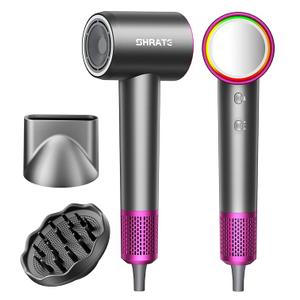 SHRATE Professional High Speed Ionic Hair Dryer | Ultra-Fast Drying | 500 Million Negative Ions | Low Noise | 160000 RPM | Compact Blow Dryer with Magnetic Diffuser for Faster Drying All Hair Types