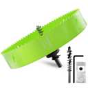 8'' (203mm) Bi-Metal Hole Saw with Arbor - Multi-Material Cutting Kit for Thin Iron, Wood & Drywall - High-Speed Steel Teeth with Smooth Cutting Edge,Fast Chip Removal &Bonus Dust-Proof Bag