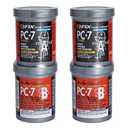 PC Products PC-7 Epoxy Adhesive Paste, Two-Part Heavy Duty, 1 lb in Two Cans, Charcoal Gray 62774, 2-Pack