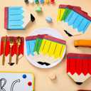 Crtiin 200 Pcs Back to School Paper Napkins Disposable Pencil Luncheon Dinner Napkins Table Decoration for First Day of School Party Supplies