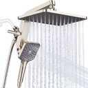 KOSNEW® 12" XXL Rainfall Shower Head with Handheld Combo Set, NickelBrushed