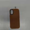 SHIELDON Case for iPhone 17 6.3" 2025 | Top Grain Crazy Horse Leather | Compatible with Magsafe | Magnetic Wireless Charging | Comfort Grip | Shock-Absorbent | Metal Button | Camera Bump Frame - Brown