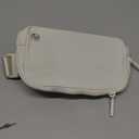 Pander Two Way Zipper Fanny Pack Nylon Everywhere Belt Bag for Women, Water Repellent Waist Packs, Crossbody Bags with Adjustable Strap (White Opal).