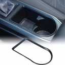 Gear Box Cup Holder Trim Ring Compatible with Toyota Tacoma 2016-2023, Center Console Gear Shift Panel Frame Cover Trim Accessories(Cup Holder Ring-Matte Black)