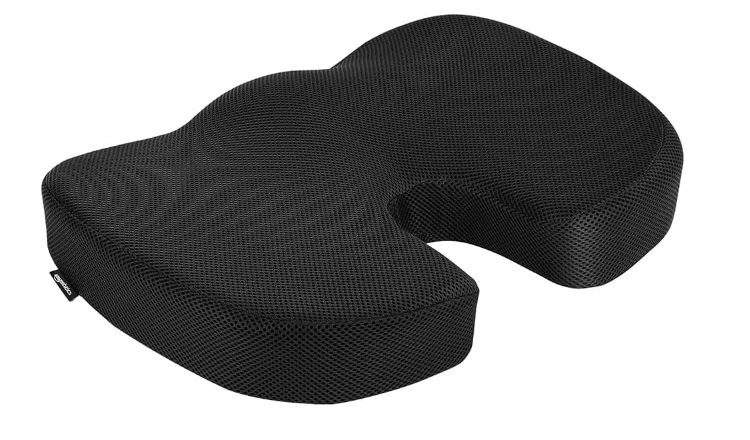 Amazon Basics Comfortable Seat Cushion for Office Chairs, Enhanced Memory Foam, Black