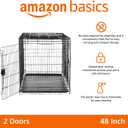 Amazon Basics Portable Metal Wire Dog Crate for Large Dogs, Double Door with Removable Tray, Divider Panel, Easy to Assemble, 48" x 30" x 32.5", Black