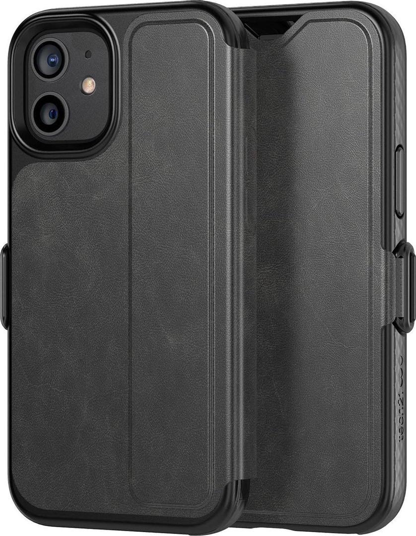 tech21 Evo Wallet Phone Case for Apple iPhone 12 Mini 5G with 12 ft. Drop Protection, Black