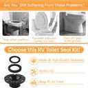 RV Toilet Seal and 3" Socket Floor Flange Kit for Dometic 300/310/320 RV Toilet Replacement Parts 385345892 Flange,385311658 Flush Ball Seal and 385311652 Base Seal Gasket for Dometic Toilet