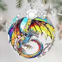 Stained Glass Ornament, Christmas Ornament, Hanging Ornaments for Home Decor & Christmas Tree Ornaments – Exquisite Holiday Decor, Xmas Gifts & Holiday Present - Dragon