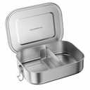 G.a HOMEFAVOR Stainless Steel Bento Lunch Box - Leak-Proof Metal Bento Box, Large Food Container with Lock Clips, Snack Container, Dishwasher Safe, 2 Compartments, 1200 ml/40 oz