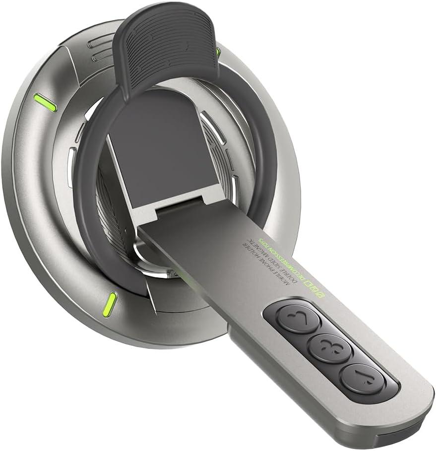 Phone Grip for Magsafe Phone Stand 360Roration Gym Holder Phone Kickstand Silicone Finger Ring Innovative Pressure-Relief Damping Hinge Design with Magnet Ring Compatible All Phones (Black)