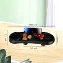 Universal Stroller Snack Tray with Cup Holder and Silicone Flexible Arms Gripper, Black Adjustable BPA-Free Non-slip Snack Tray for Stroller Accessories Easy to Clean