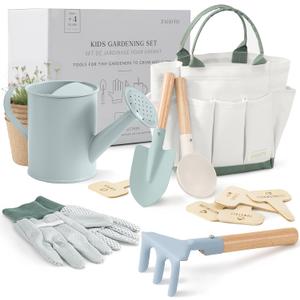 ZICOTO The Ultimate Kids Gardening Set  The Perfect Toddler Gardening Set with Durable and Safe Tools for Endless Outdoor Fun - Great for Gifting to Spark Joy & Creativity in Your Little Gardener (Sage Green)